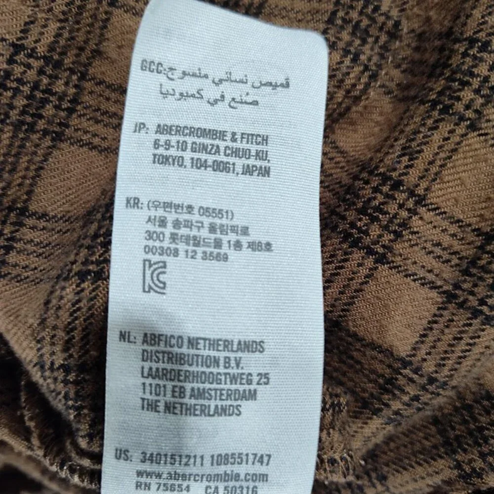Abercrombie and Fitch Hollister Women's Long Sleeve Flannel Crop Top Size Medium